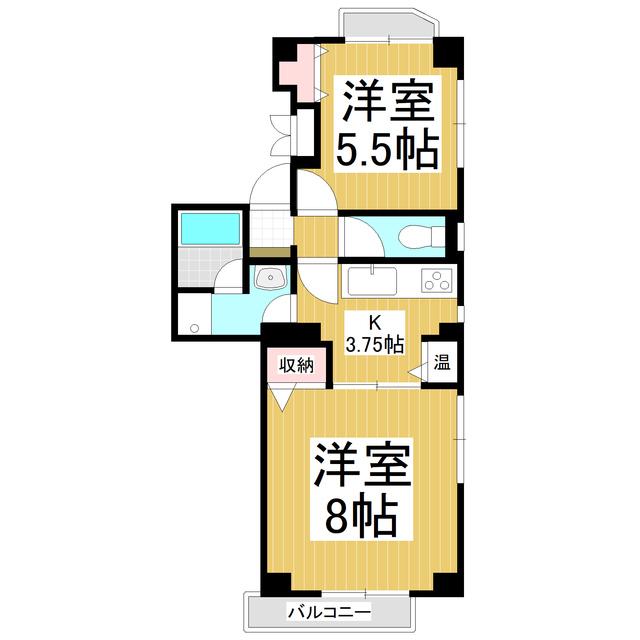 メゾン光和(2K/6階)の間取り写真