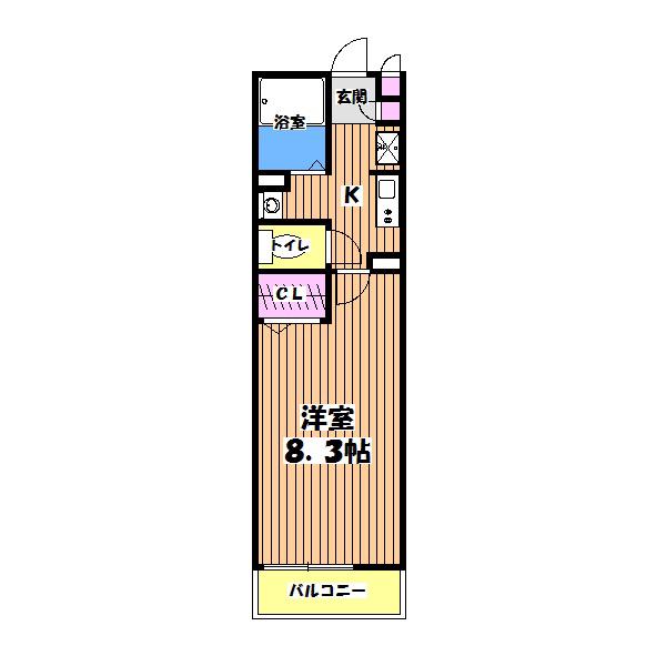 リブリ松木(1K/1階)の間取り写真
