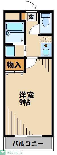 東武伊勢崎線 草加駅 徒歩12分 2階建 築27年(1K/1階)の間取り写真