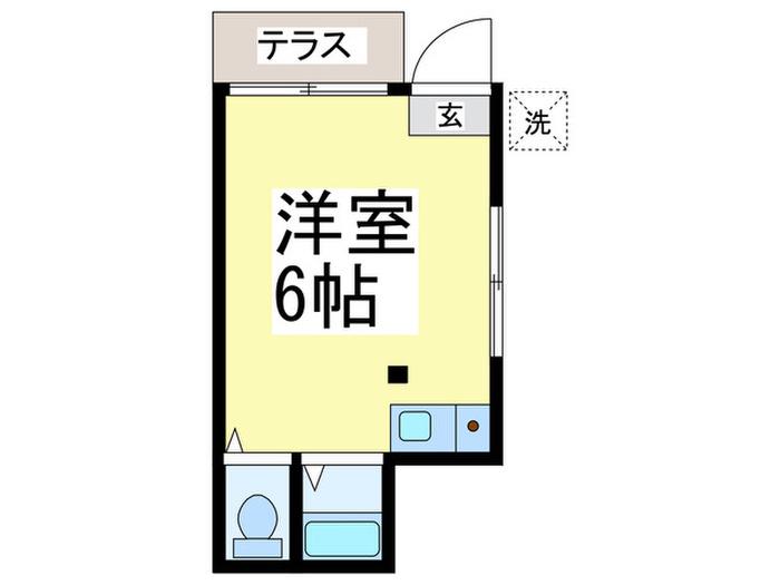 コーポ葵(ワンルーム/1階)の間取り写真