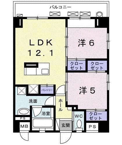 ボルダーズ(2LDK/2階)の間取り写真