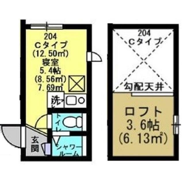 アンブランシュ大口A(ワンルーム/1階)の間取り写真