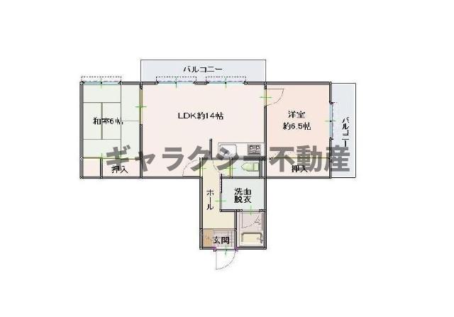 イーストヴィレッジ宮の前(2LDK/3階)の間取り写真