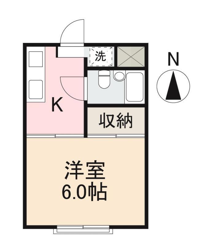 春日Kコーポ(1K/1階)の間取り写真
