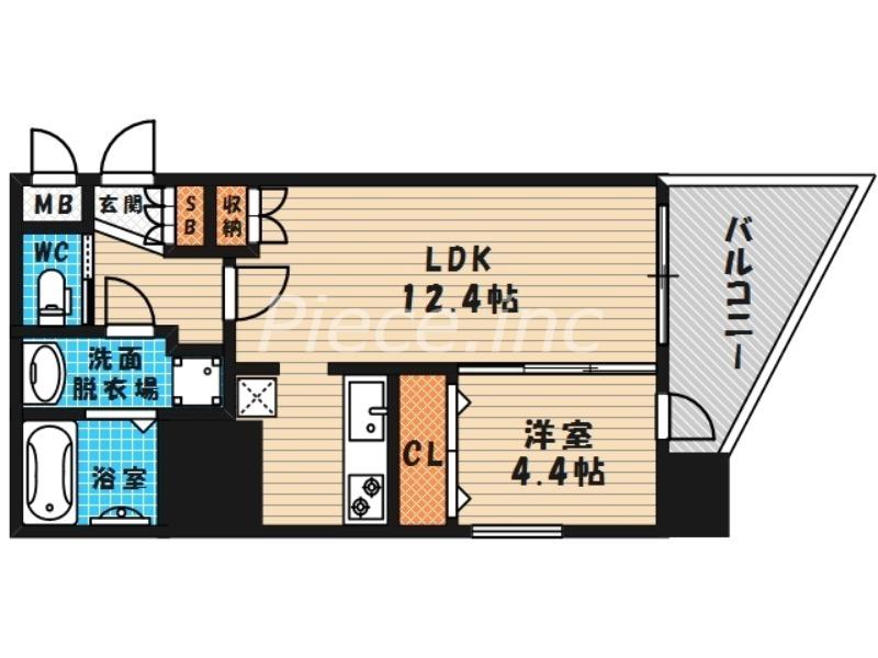 クリスタルグランツ梅田2(1LDK/9階)の間取り写真