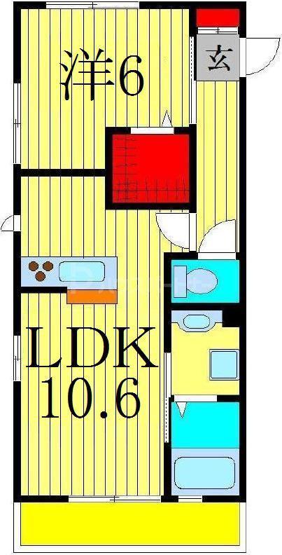 プライムメゾン(1LDK/1階)の間取り写真