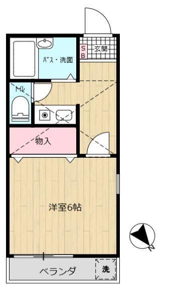 エルクレール(1K/2階)の間取り写真