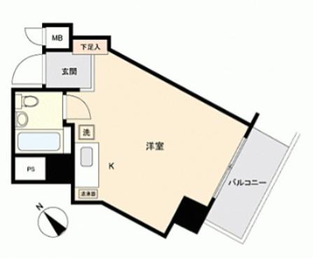 江ノ島サマリーナ(ワンルーム/10階)の間取り写真