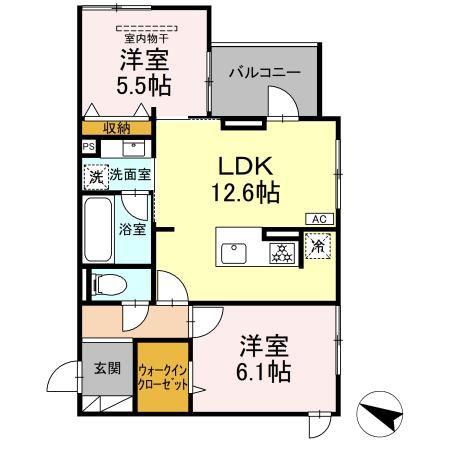 LUMIERE(2LDK/2階)の間取り写真