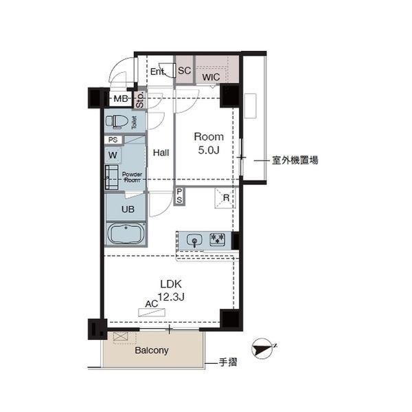 ラグゼナ東陽町(1LDK/8階)の間取り写真