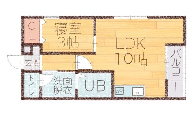 L COLLECTION 上大川前(1LDK/3階)の間取り写真