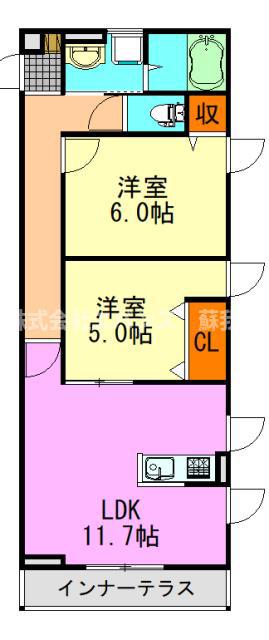 サイエンスコート(2LDK/3階)の間取り写真