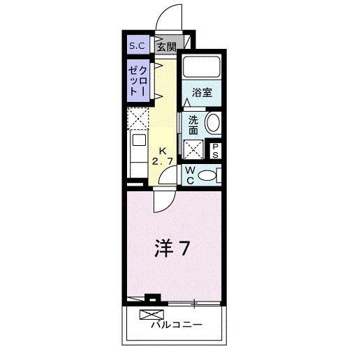 BOSCATO H(1K/2階)の間取り写真