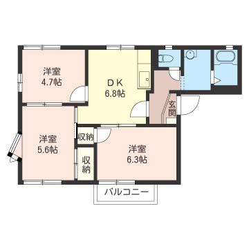 SHM メゾン本郷(3DK/2階)の間取り写真