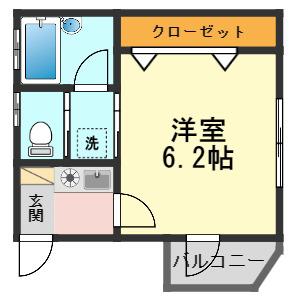 ボナール(1K/3階)の間取り写真