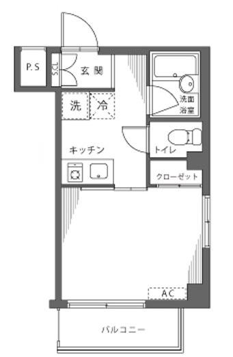 MYポート芝(1K/4階)の間取り写真