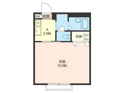 メゾンスター(1K/2階)の間取り写真