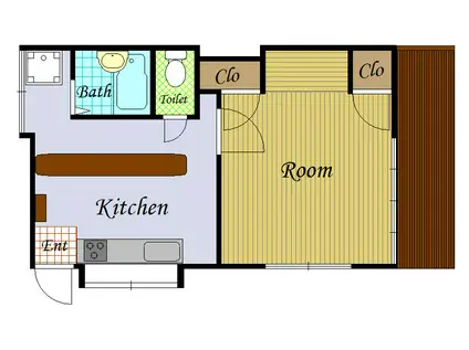 ピュアハウスII(1DK/1階)の間取り写真