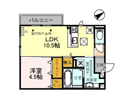 SAISONLUMIERE(1LDK/1階)の間取り写真