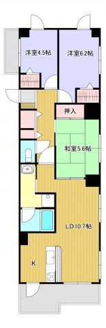 ナイスアーバン浜松中央(3LDK/3階)の間取り写真