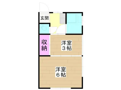 福田荘(2K/2階)の間取り写真