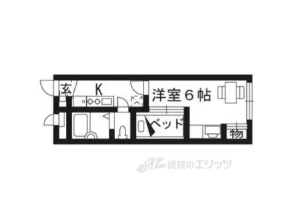 レオパレス川端御池(1K/2階)の間取り写真