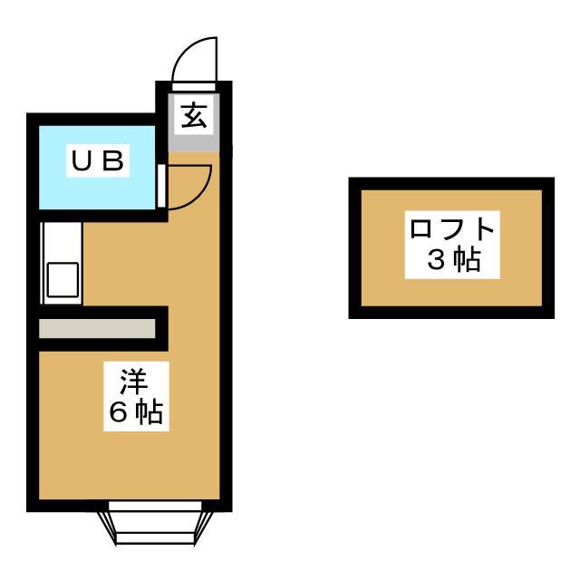 ベルピア北小金5-1(ワンルーム/1階)の間取り写真