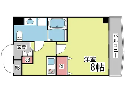 ドルチェヴィータ王子公園(1K/3階)の間取り写真
