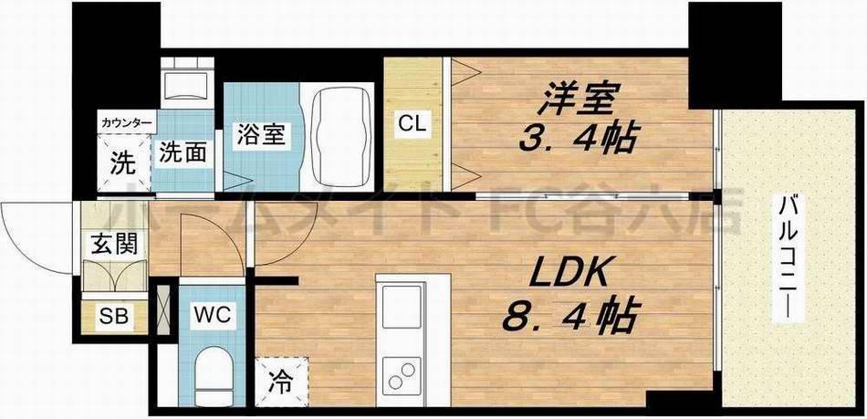 プレサンス新大阪ジェイズ(1LDK/9階)の間取り写真