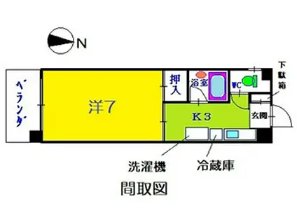 ステイシー江里町(1K/3階)の間取り写真