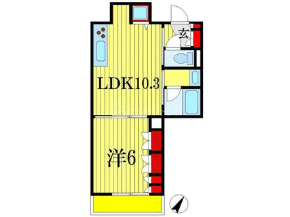 パークアクシス西船橋本郷町(1LDK/3階)の間取り写真