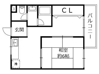 鈴木マンション 北野1丁目(1SK/4階)の間取り写真