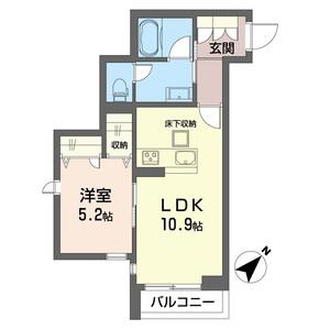 フェリシード(1LDK/1階)の間取り写真
