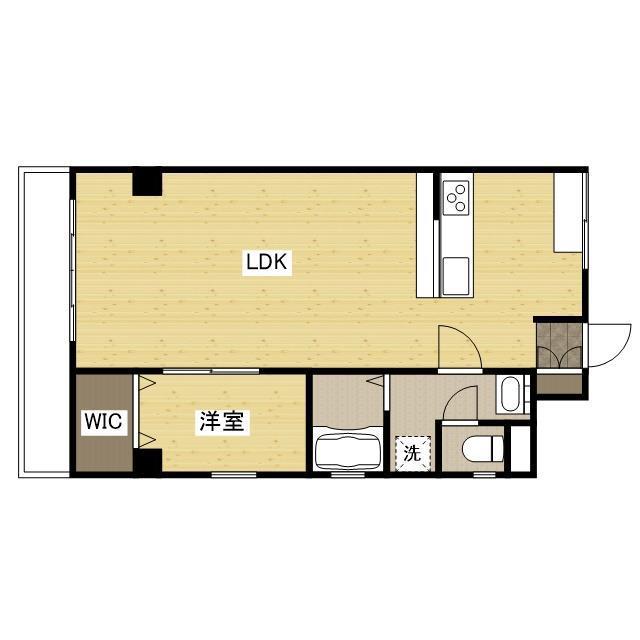 クレスト明治町(1LDK/5階)の間取り写真