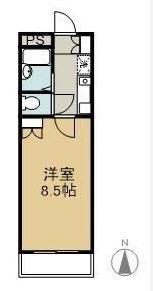 ブロードヒル II(1K/1階)の間取り写真