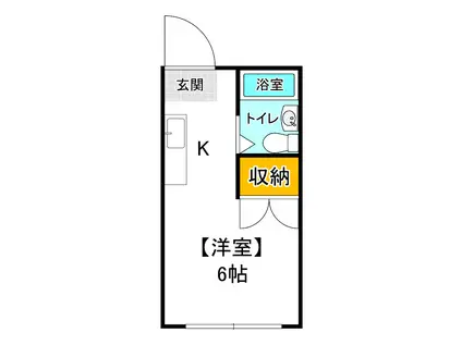 ぐらんめーるII棟(ワンルーム/2階)の間取り写真