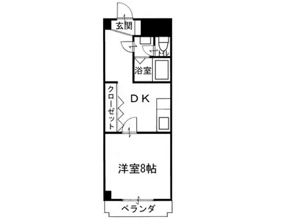 本大マンション(1DK/5階)の間取り写真