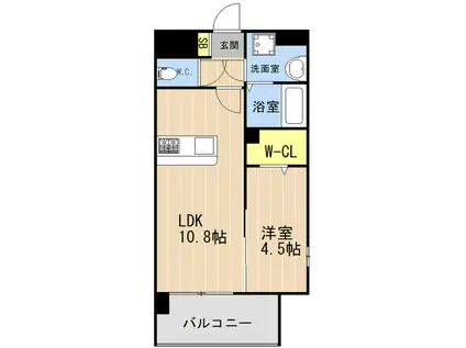 LIBTH安里(1LDK/10階)の間取り写真