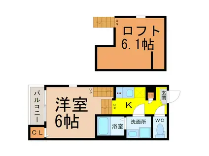 KEY POINT(1SK/2階)の間取り写真