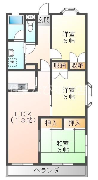 ニュークリーンシティ(3LDK/1階)の間取り写真
