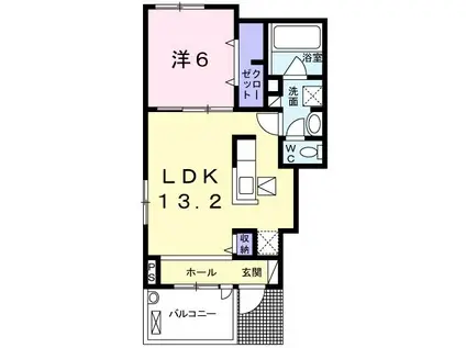 サンライトガーデン(1LDK/1階)の間取り写真