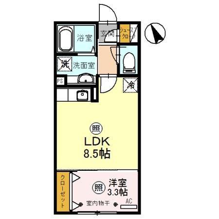 パーシモンIII(1LDK/2階)の間取り写真