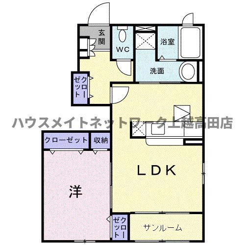 フロレスタ(1LDK/1階)の間取り写真