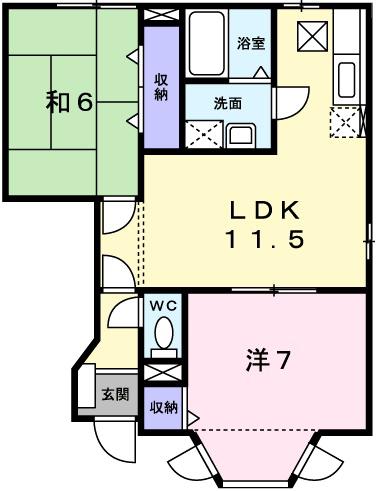 LA・プラティーヌ(2LDK/1階)の間取り写真