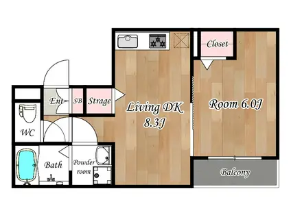 MAISON MIKE(1LDK/1階)の間取り写真