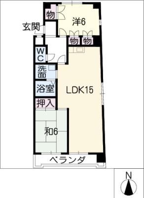 ファミールT・J(2LDK/2階)の間取り写真