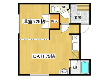 レイキャビク(1LDK/2階)の間取り写真