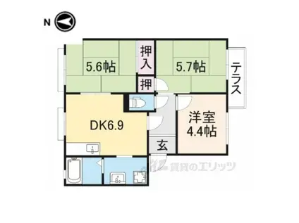 エピーメロン(3DK/2階)の間取り写真