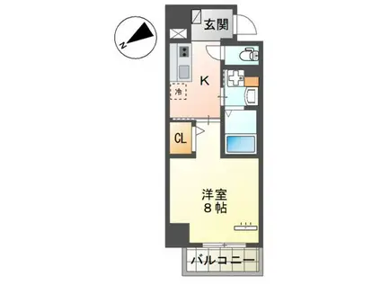 セラヴィ箱崎(1K/6階)の間取り写真