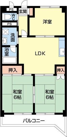 第3近藤ビル(3DK/2階)の間取り写真